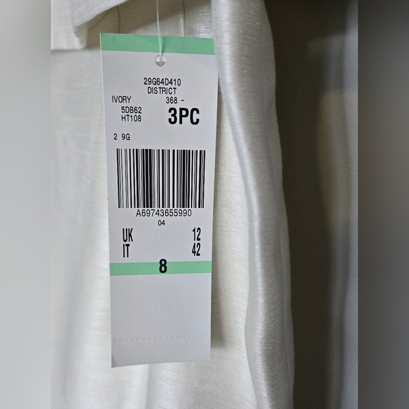 Vintage-Inspired Kasper Ivory 3-Piece Suit Set Jacket Top Skirt Size 8 Wedding - Picture 16 of 16